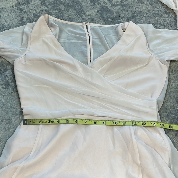 New Watters & Watters x BHLDN Nova Maxi Dress Ice Pink Chiffon Sz 10 - Picture 10 of 12